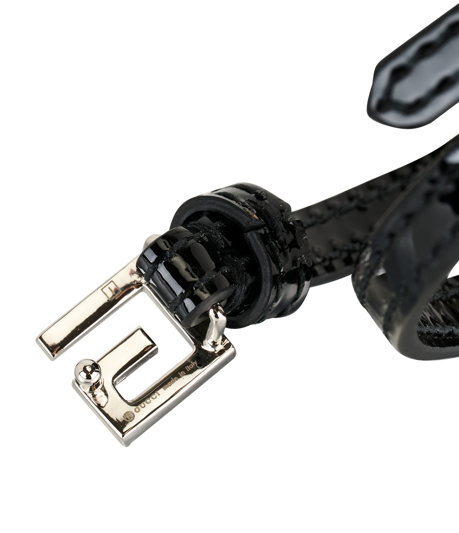 Gucci Sparkling G Double Wrap Bracelet, &pound;160, Jewellery, Black, Patent Leather, Other view