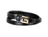 Gucci G Double Wrap Bracelet, &pound;160, Jewellery, Black, Patent Leather, Front view