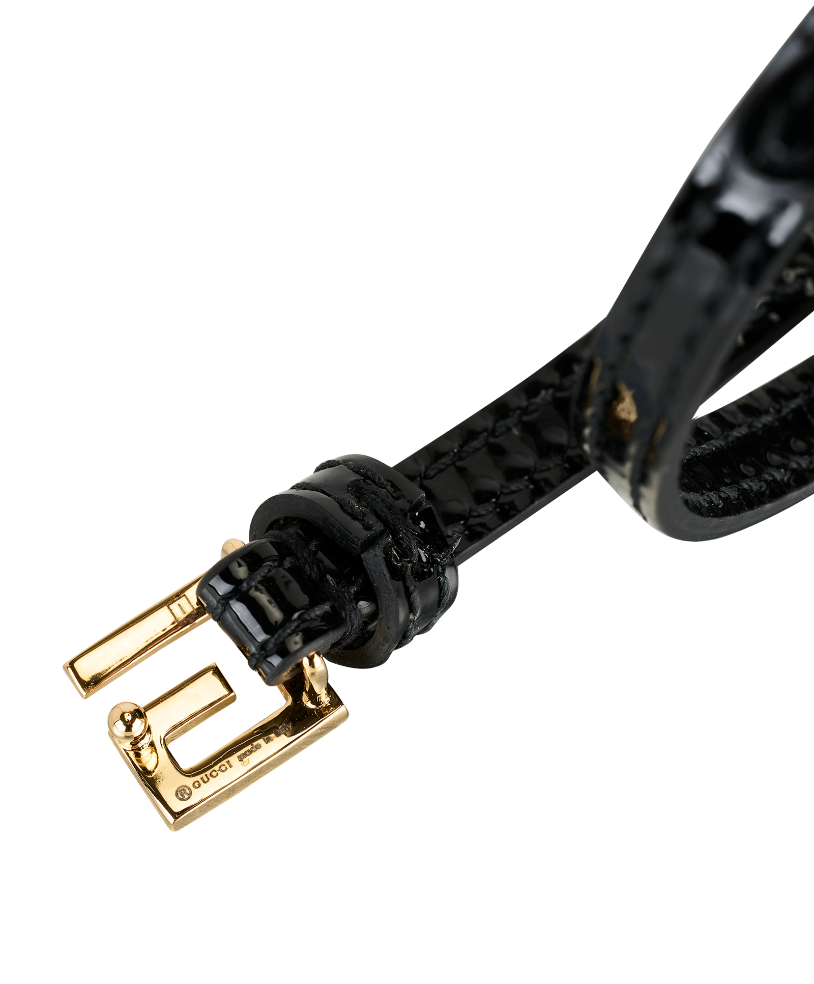 Gucci G Double Wrap Bracelet, &pound;160, Jewellery, Black, Patent Leather, Other view