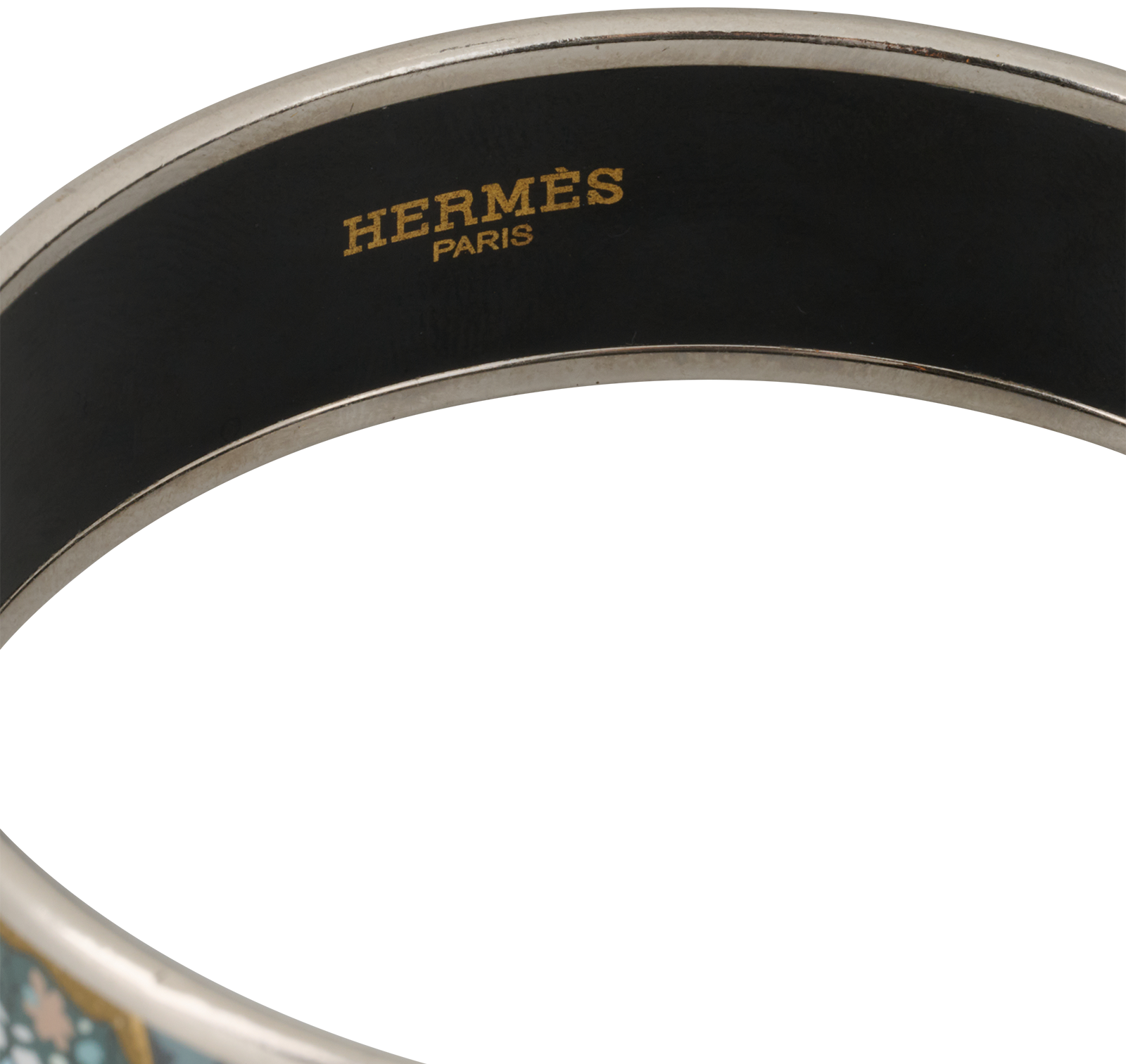 Hermes Purse Print Bangle, &pound;160, Jewellery, Blue/Silver, Brass, Other view