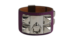Herm�s Collier De Chien Bracelet,Leather,Purple,SRS1,DB,B,3*