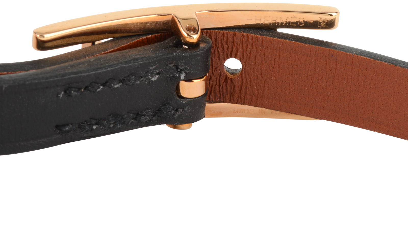 Hermes Behapi Double Tour Bracelet, &pound;195, Jewellery, Black/Gold, Leather, Other view