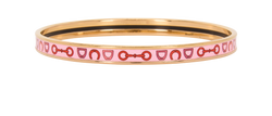 Hermes Bracelet, Enamel/Brass, Pink, FI0242, 2*