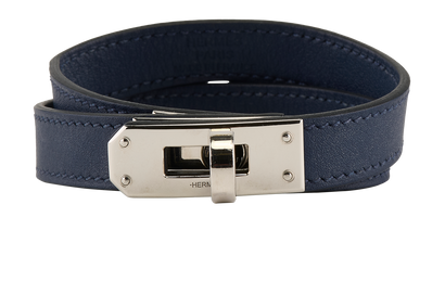 Hermes Kelly Double Tour Bracelet, &pound;180, Jewellery, Navy, Leather, Front view