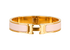 Hermes Clic H Bracelet, &pound;310, Accessories, Gold/Pink, Brass/Enamel Coated Ceramic, Front view