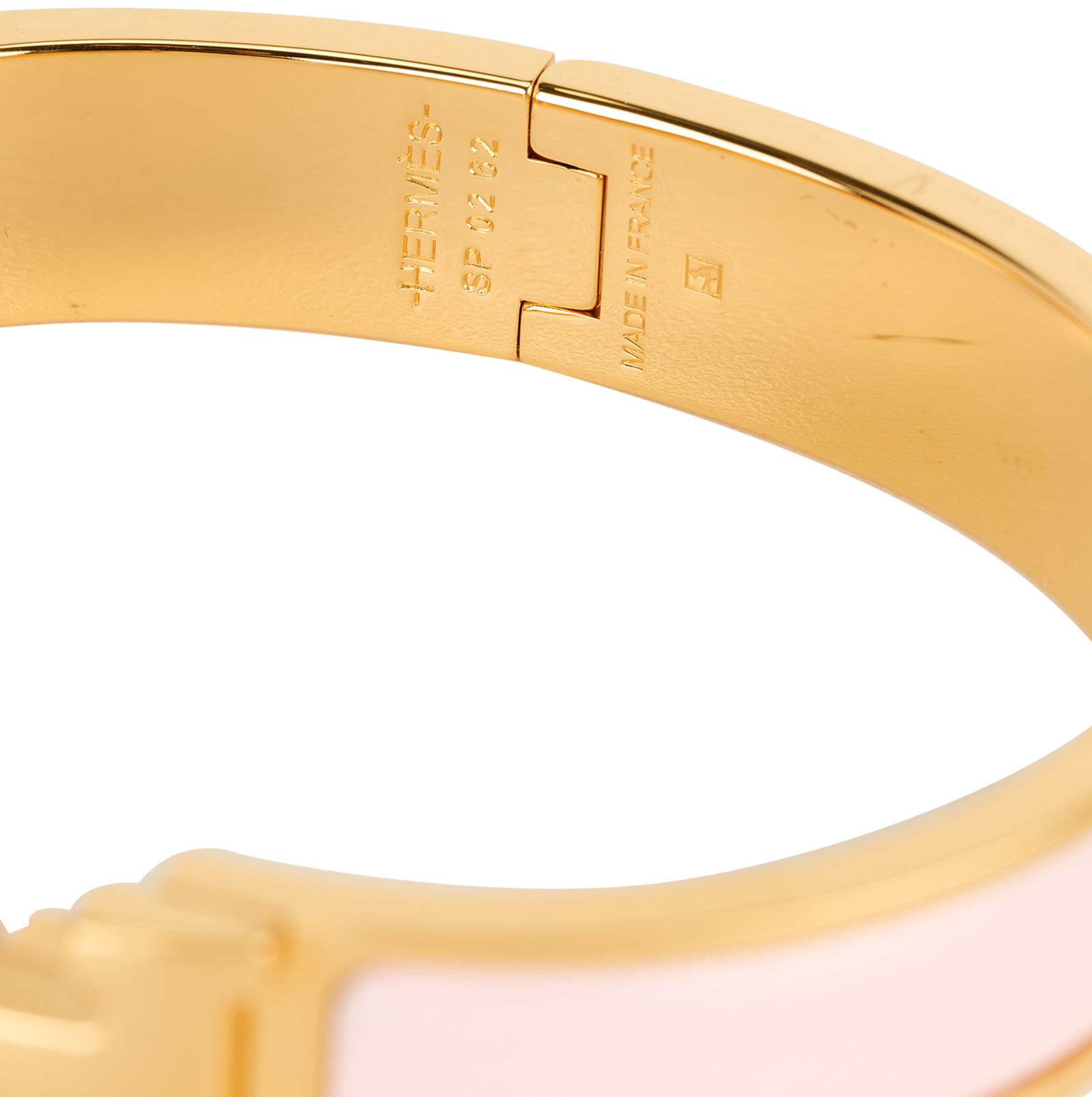 Hermes Clic H Bracelet, &pound;310, Accessories, Gold/Pink, Brass/Enamel Coated Ceramic, Other view