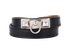 Hermes Rivale Double Tour bracelet, £220, Jewellery, Black, Leather, Front view