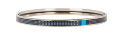 Hermes Dotted Bangle, Brass/Enamel, Black/White/Blue, MIF, B/DB, 3*