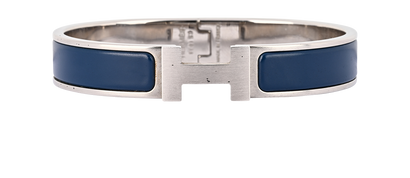 Hermes Clic H, £350, Jewellery, Blue/Silver, Brass, Front view