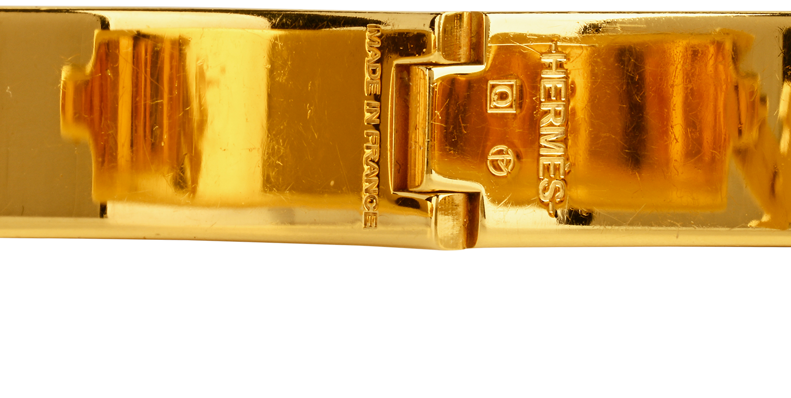 Hermes Clic H Bracelet, &pound;295, Jewellery, Cream/Gold, Brass/Enamel Coated Ceramic, Other view