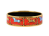 Hermes Horse Bangle, &pound;150, Jewellery, Gold/Red, Brass/Enamel Coated Ceramic, Side view
