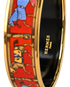 Hermes Horse Bangle, &pound;150, Jewellery, Gold/Red, Brass/Enamel Coated Ceramic, Other view