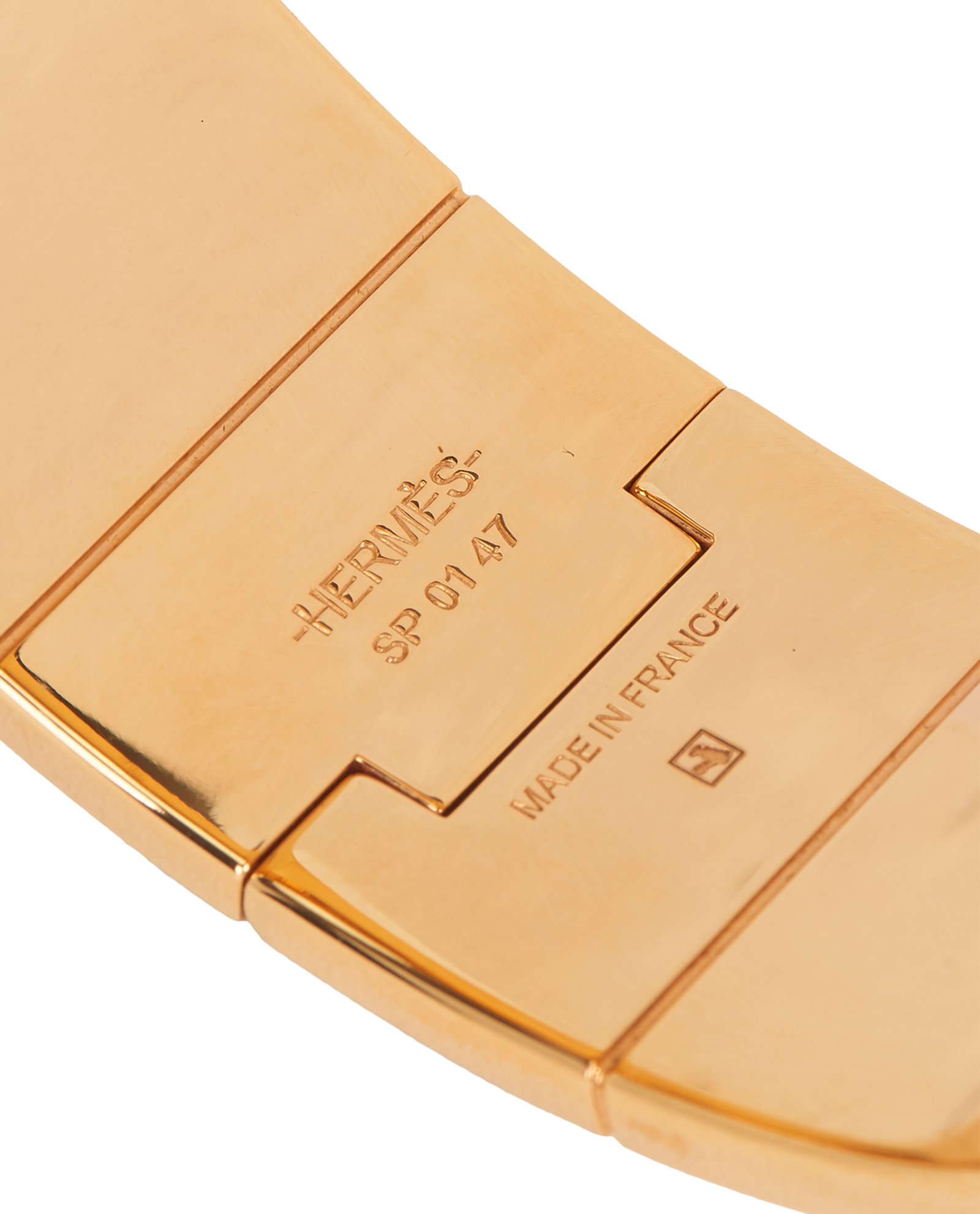 Hermes Charniere Wide Bangle, &pound;350, Jewellery, Gold/Pink, Enamel Coated Ceramic, Other view