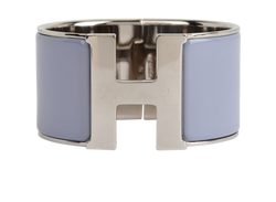 Hermes XL Clic Clac Bracelet, Brass, Silver/Purple, N, DB, 2* Enamel Coate