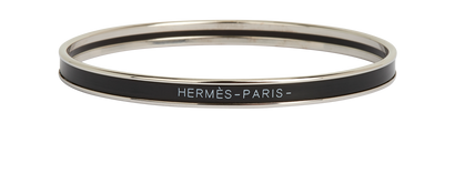 Hermes Uni Bangle, £140, Jewellery, Black, Brass/Enamel Coated Ceramic, Front view