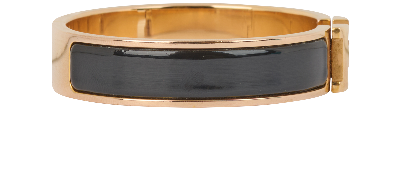 Hermes Clic H Bracelet, &pound;350, Jewellery, Black/Gold, Brass, Side view
