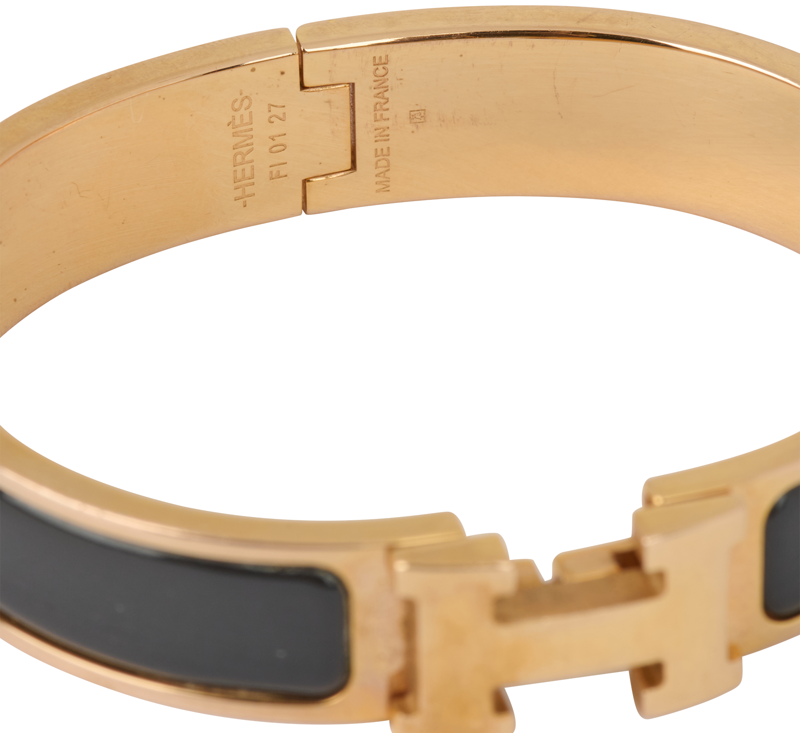 Hermes Clic H Bracelet, &pound;350, Jewellery, Black/Gold, Brass, Other view