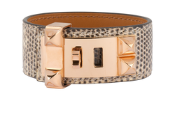 Hermes Collier De Chien 24 Bracelet,Natural Lizard,Ombre,B (2023),Sz S,3*