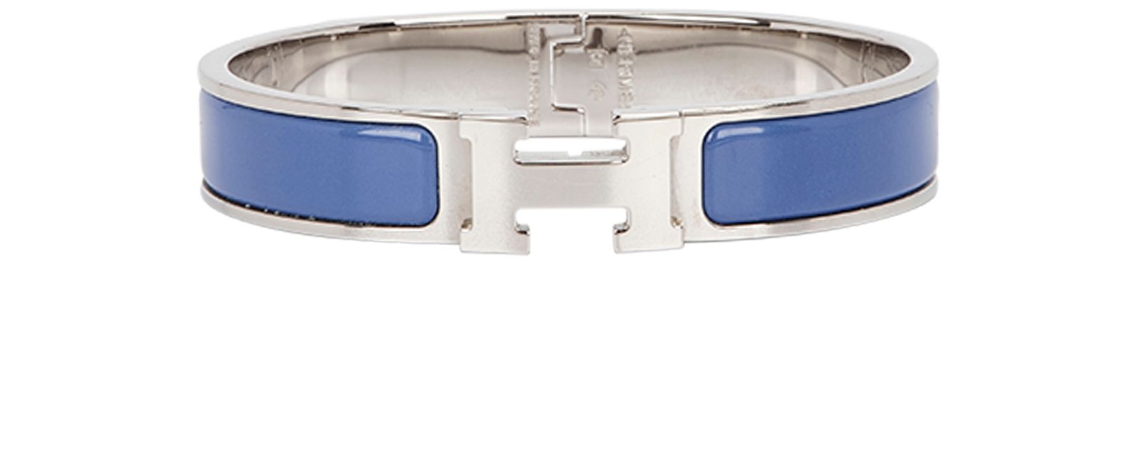 HERMES Clic H Bangle Metal Bracelet Blue