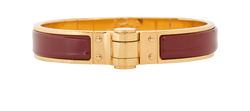 Hermes Charniere Bracelet, Enamel/Brass, Gold/Burgundy, MIF, 2*