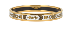 Hermes Fleur De Lis Bangle, Brass, White/Gold, MIF+O, DB/B, 3*