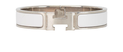 Hermes Clic H Bracelet, &pound;250, Jewellery, White, Brass/Enamel Coated Ceramic, Front view