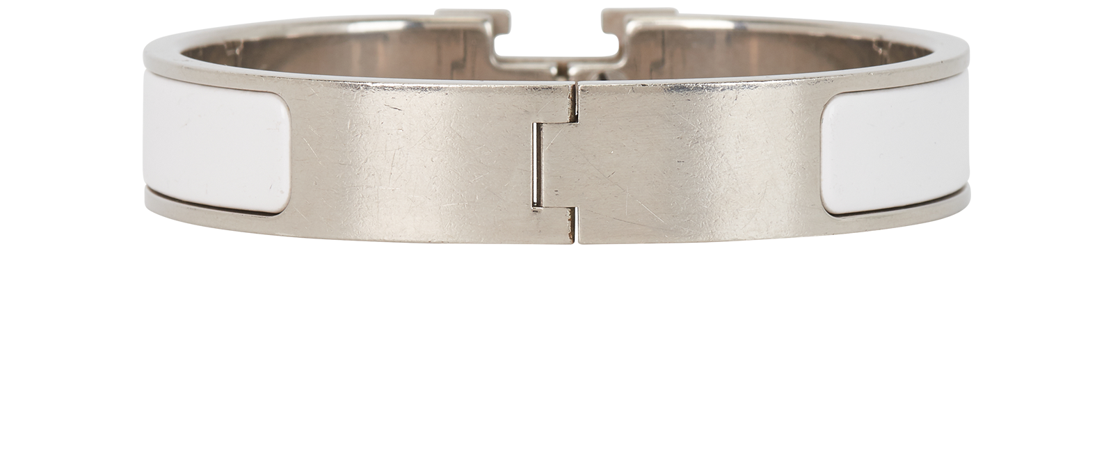 Hermes Clic H Bracelet, &pound;250, Jewellery, White, Brass/Enamel Coated Ceramic, Back view