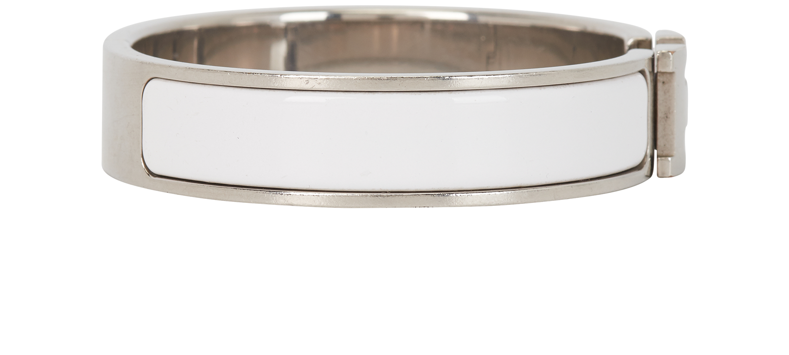 Hermes Clic H Bracelet, &pound;250, Jewellery, White, Brass/Enamel Coated Ceramic, Side view