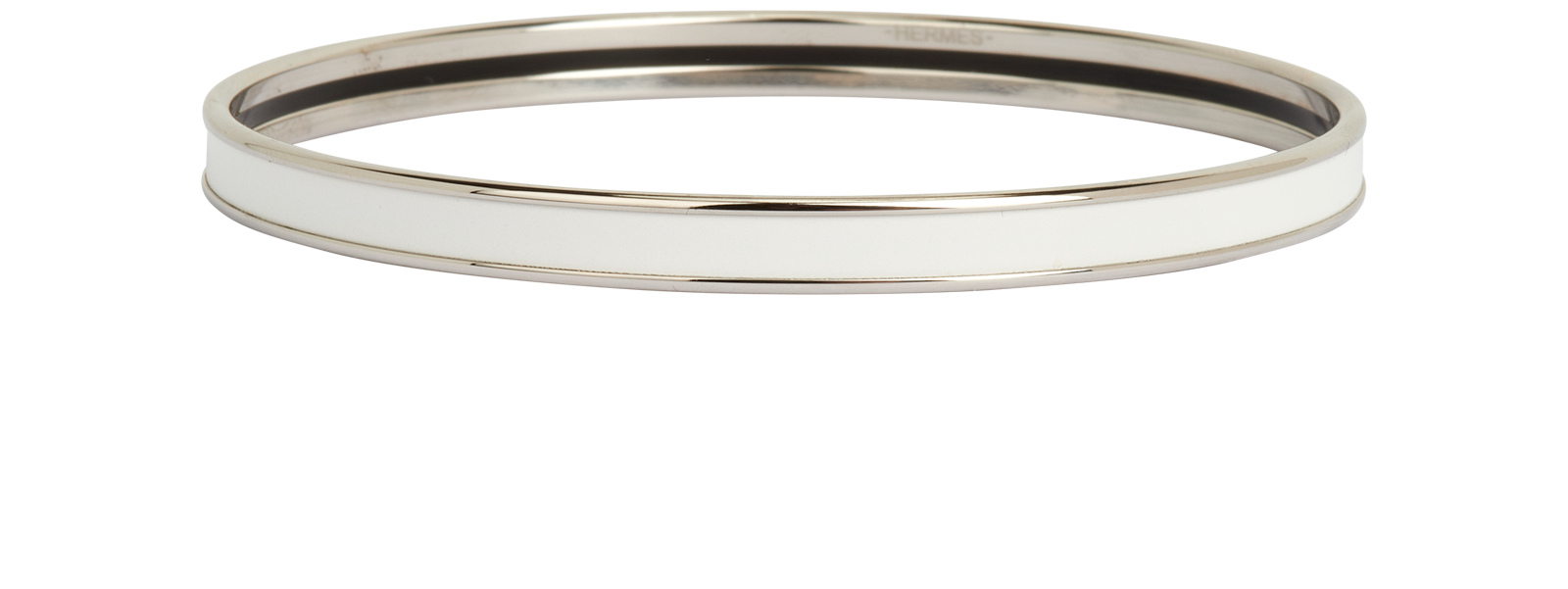 Hermes Uni Bangle, &pound;140, Jewellery, White, Brass/Enamel Coated Ceramic, Back view