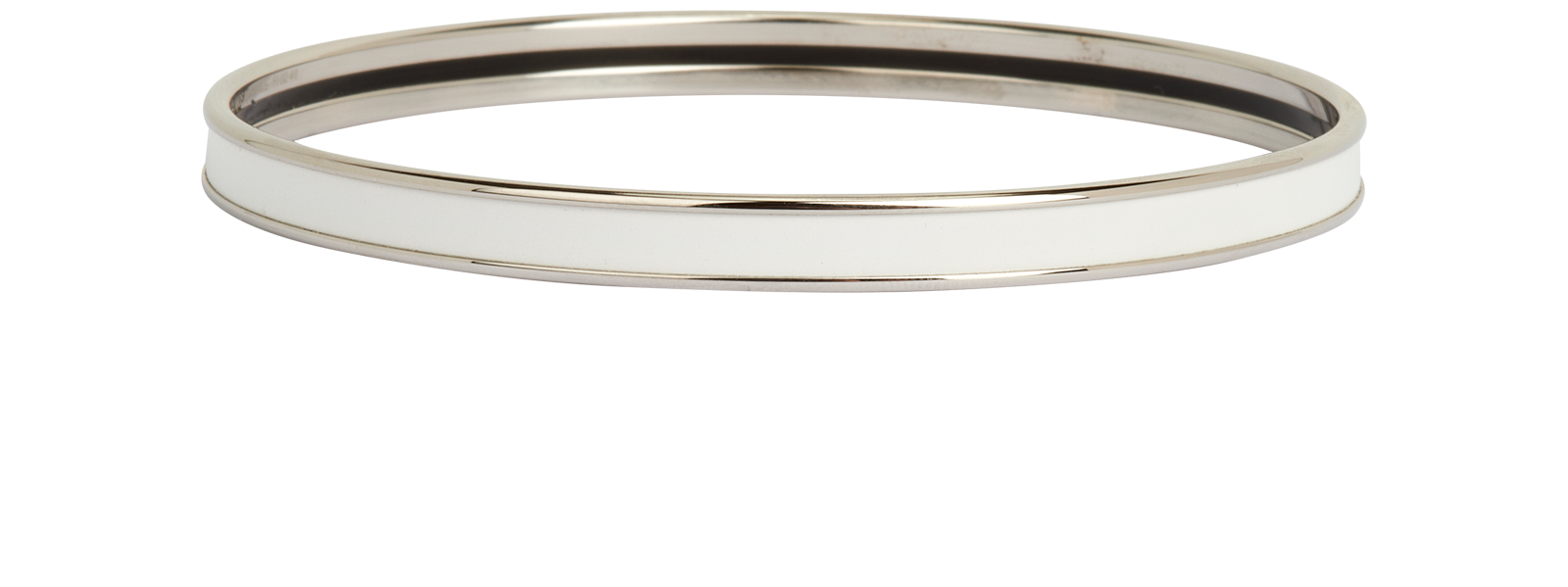 Hermes Uni Bangle, &pound;140, Jewellery, White, Brass/Enamel Coated Ceramic, Side view
