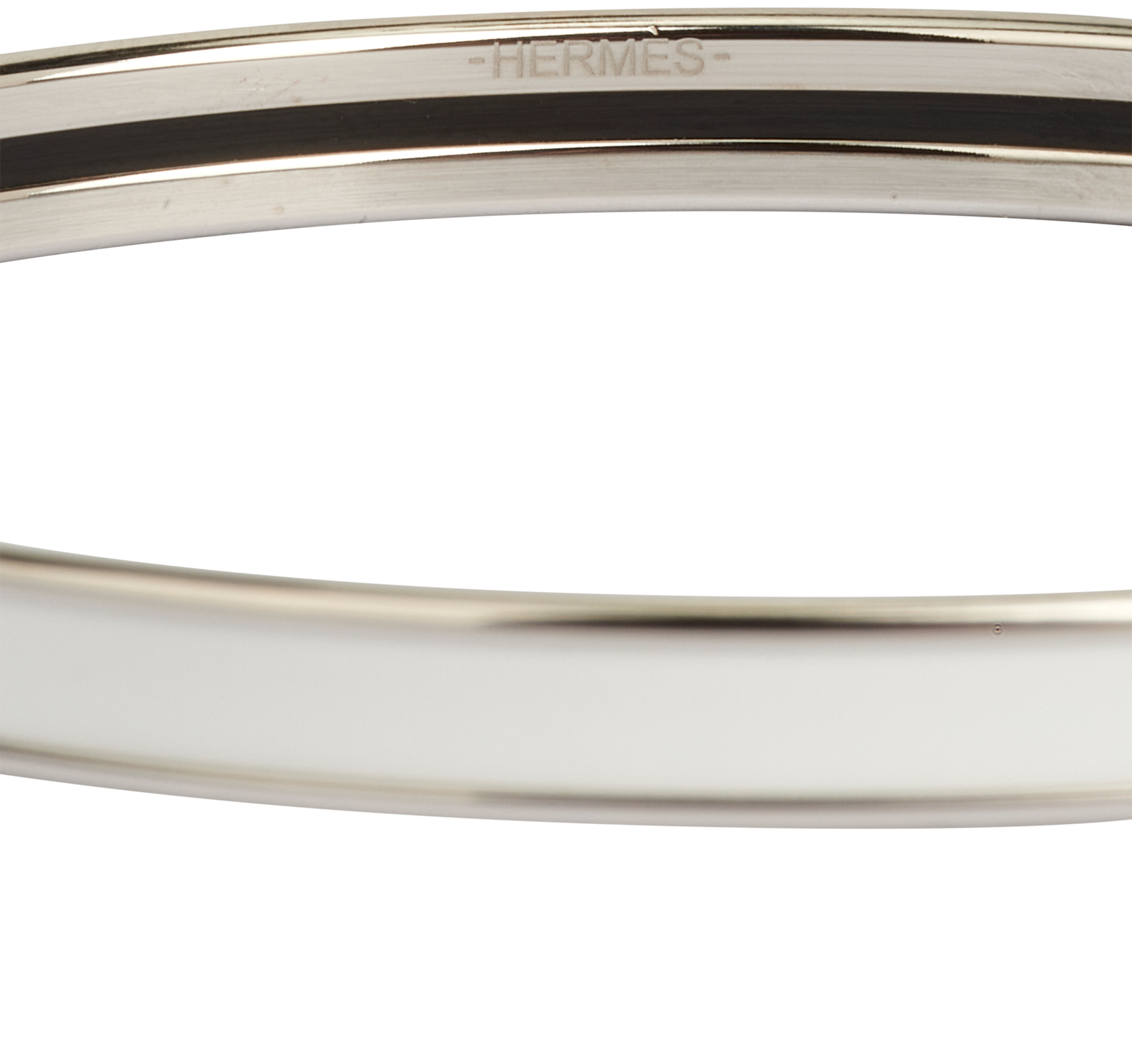 Hermes Uni Bangle, &pound;140, Jewellery, White, Brass/Enamel Coated Ceramic, Other view