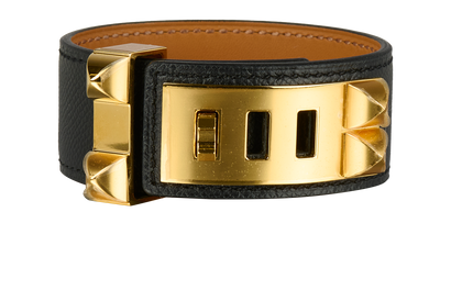 Hermes Collier de Chien 24, &pound;420, Jewellery, Black, Brass/Leather, Front view