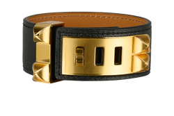 Hermes Collier de Chien 24, Leather/ Brass, Black, B, DB, 4*
