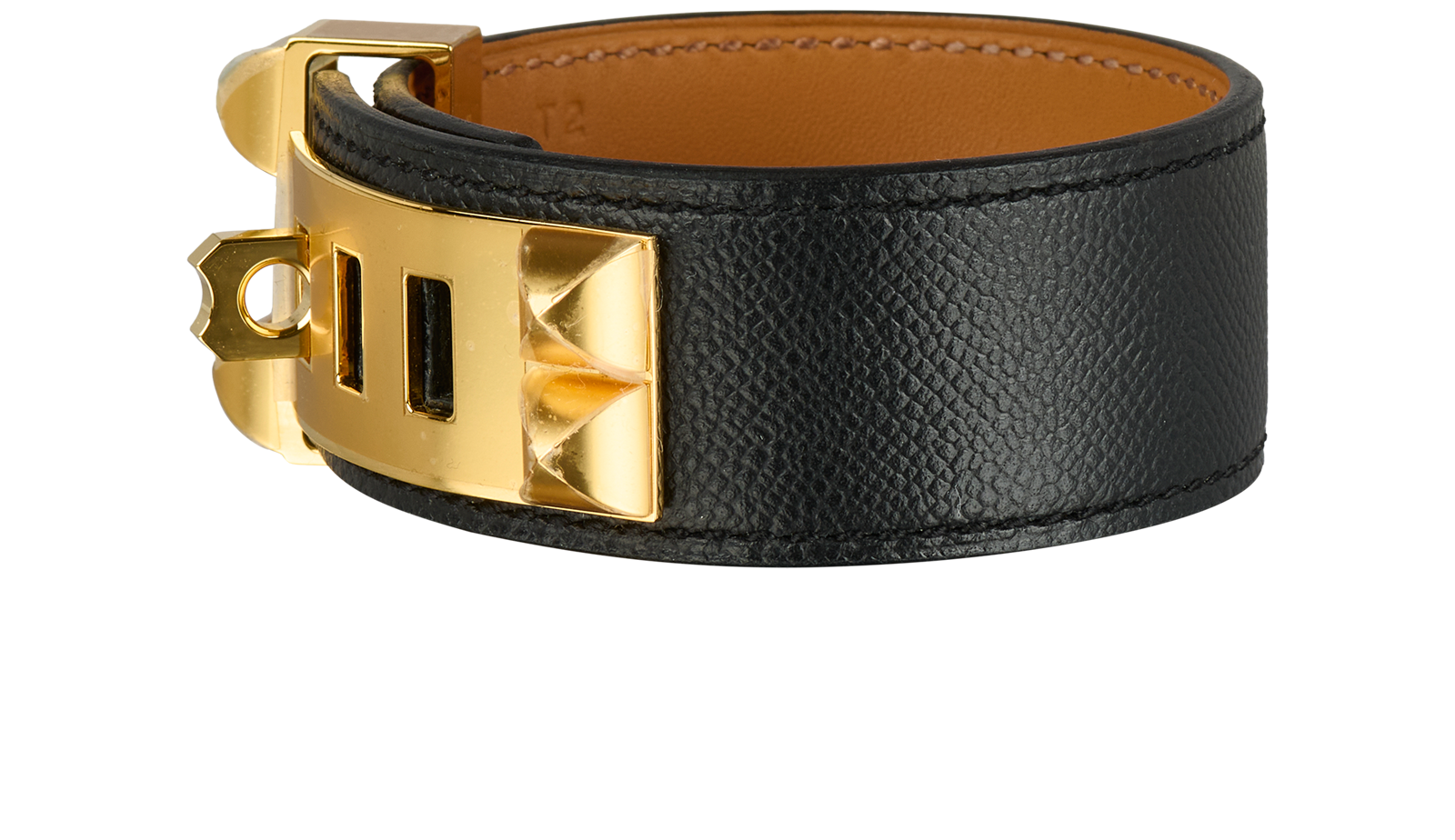 Hermes Collier de Chien 24, &pound;420, Jewellery, Black, Brass/Leather, Bottom view