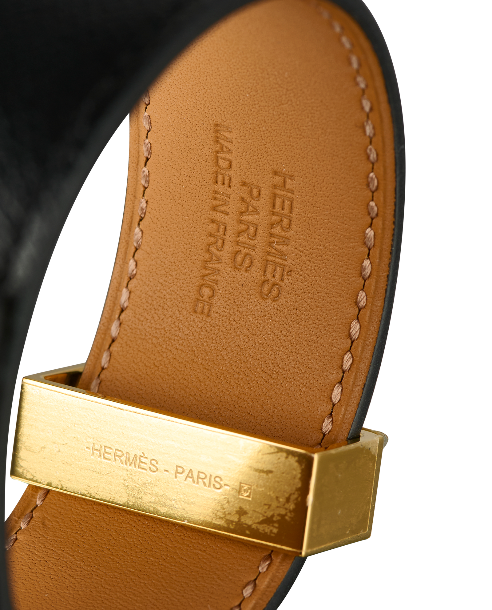 Hermes Collier de Chien 24, &pound;420, Jewellery, Black, Brass/Leather, Other view