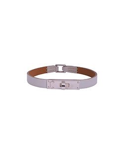 Hermes Micro Kelly Bracelet, Leather, Grey, Size L, Q in SQ, 3*