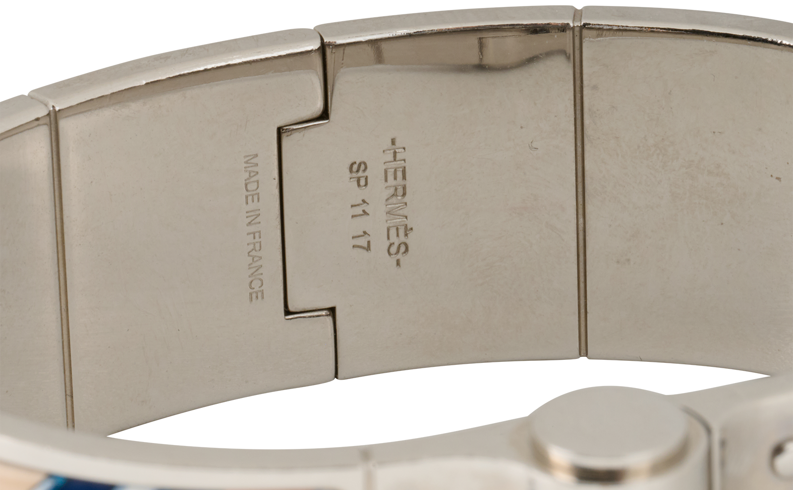 Hermes Charniere Bracelet, &pound;250, Jewellery, Blue/Orange/Silver, Enamel Coated Ceramic, Other view