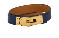 Hermes Kelly Double Tour Bracelet, Leather, Blue, FL[R], DB/B, 3*