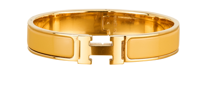 Hermes Clic H Bracelet, &pound;375, Accessories, Gold/Yellow, Brass, Front view