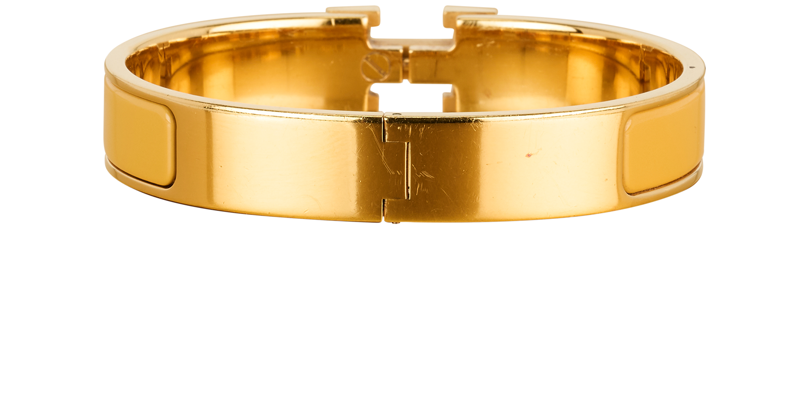 Hermes Clic H Bracelet, &pound;375, Accessories, Gold/Yellow, Brass, Back view