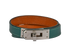 Hermes Kelly Double Tour Bracelet, £180, Jewellery, Green, Leather, Front view