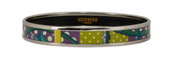 Hermes Printed Bangle, Brass/Enamel, Multi, DB, 3*