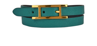 Hermes Behapi Double Tour Bracelet, £230, Jewellery, Blue, Leather, Front view