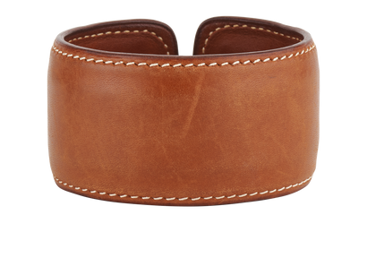 Hermes Wide Cuff, &pound;220, Jewellery, Brown, Leather, Front view