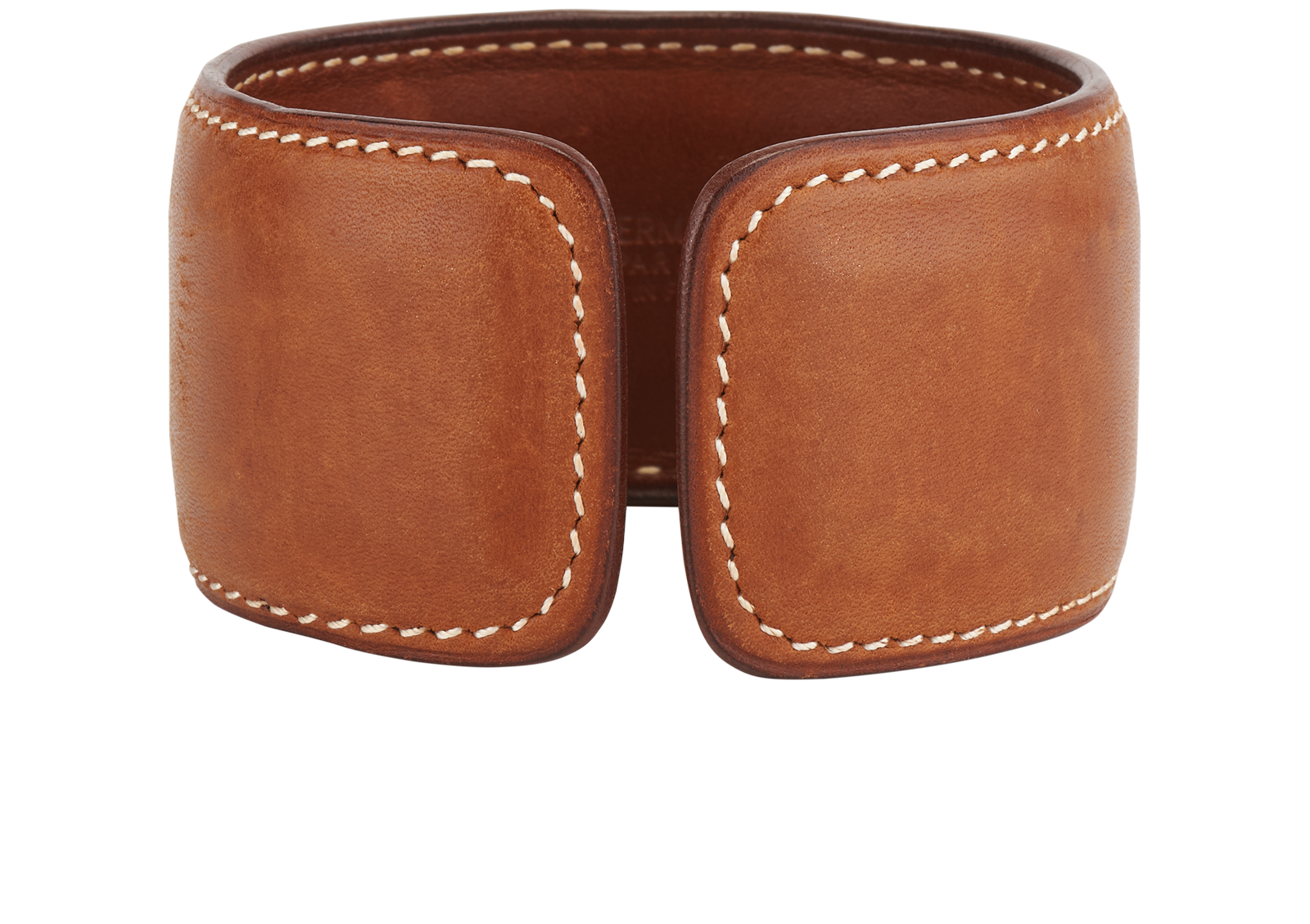 Hermes Wide Cuff, &pound;220, Jewellery, Brown, Leather, Back view