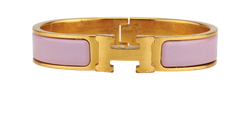 Hermes Clic H Bracelet, Brass/Enamel, Pink/Gold, FI1106, 1*