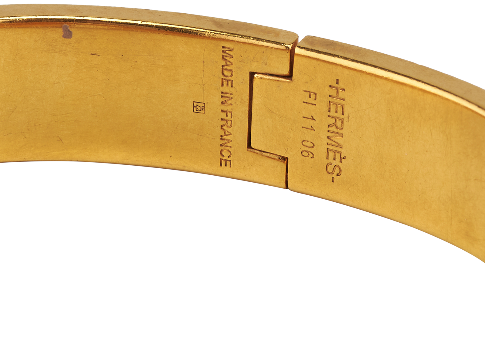 Hermes Clic H Bracelet, &pound;295, Jewellery, Gold/Pink, Brass/Enamel Coated Ceramic, Other view