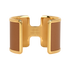 Hermes Olympe Cuff Bracelet, &pound;420, Jewellery, Brown/Gold, Leather, Back view