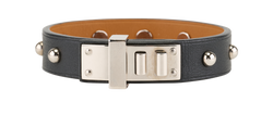 Hermes Mini Dog Clous Ronds Bracelet,Swift Leather,Black,X(2016), DB/B, 3*