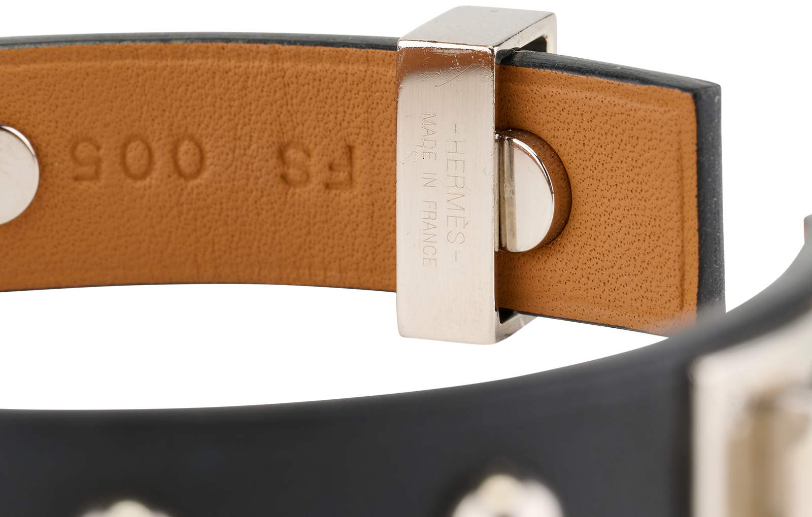 Hermes Mini Dog Clous Ronds Bracelet, &pound;250, Jewellery, Black, Leather, Other view